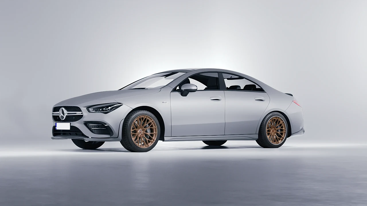 Mercedes-Benz CLA 35 AMG 2020 on HRE Performance Wheels S200H forged wheels, front three-quarter view