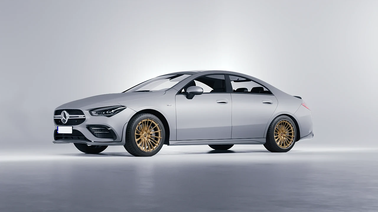 Mercedes-Benz CLA 35 AMG 2020 on HRE Performance Wheels S209H forged wheels, front three-quarter view