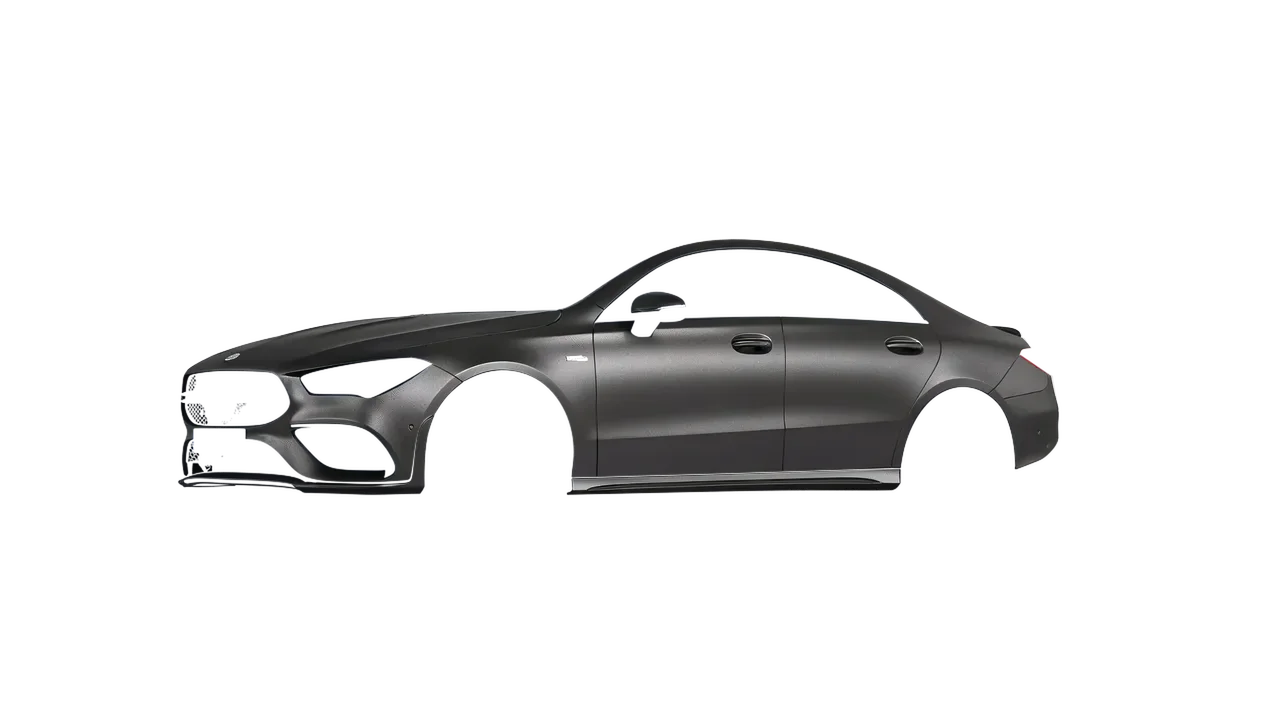 Mercedes-Benz CLA 35 AMG 2020 wrapped in Black Rock Grey (Avery Dennison SW900-823-M), front three-quarter view