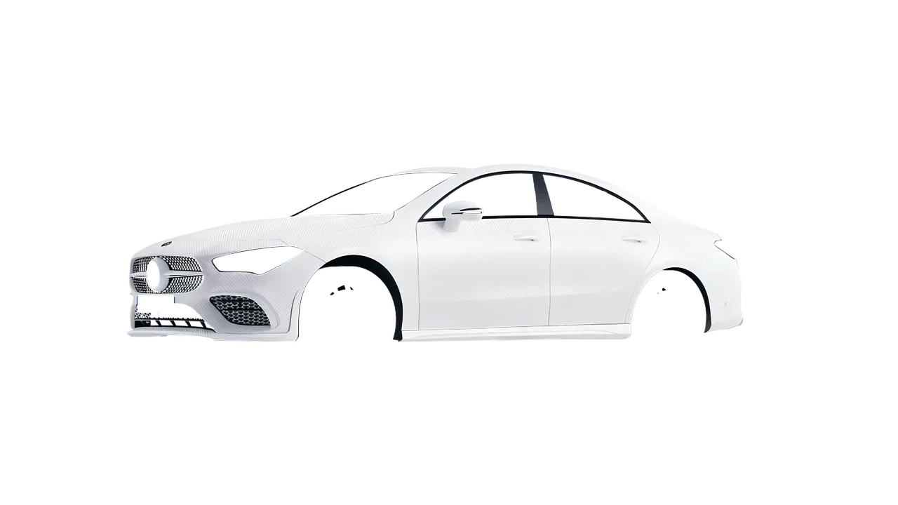 Mercedes-Benz CLA 250 Coupe 2020 wrapped in Carbon Fiber White (Avery Dennison SW900-115-X), front three-quarter view