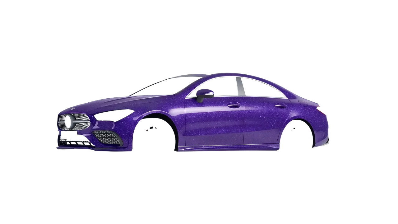 Mercedes-Benz CLA 250 Coupe 2020 wrapped in Purple (Avery Dennison SW900-587-D), front three-quarter view