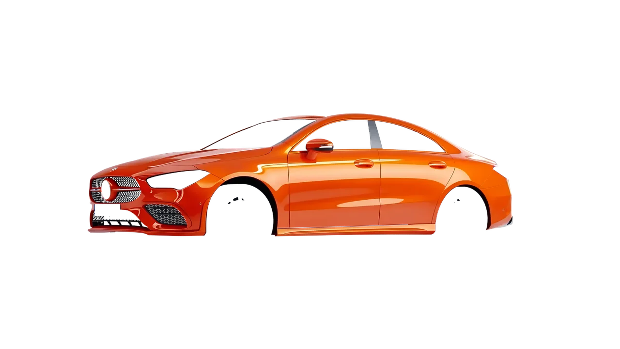 Mercedes-Benz CLA 250 Coupe 2020 wrapped in Fiery Orange (3M G364), front three-quarter view