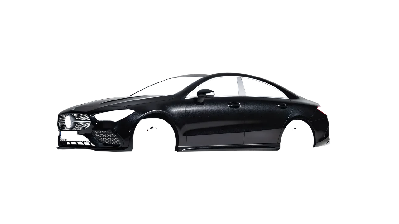 Mercedes-Benz CLA 250 Coupe 2020 wrapped in Mystery Black (Avery Dennison SW900-184-M), front three-quarter view