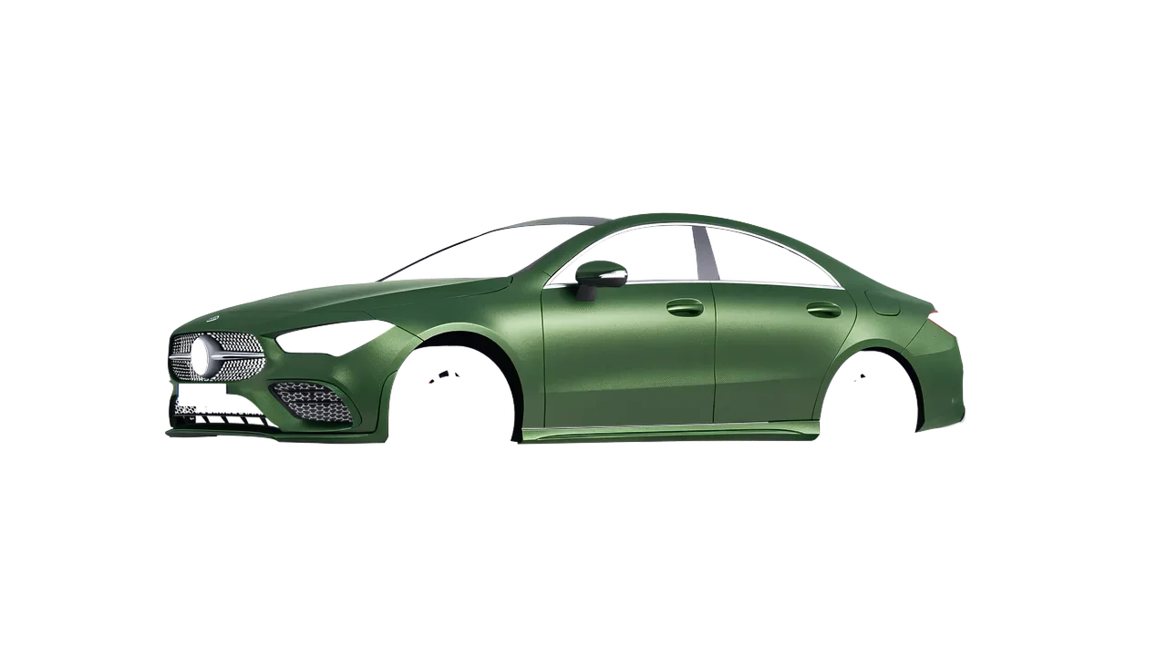 Mercedes-Benz CLA 250 Coupe 2020 wrapped in Apple Green (Avery Dennison SW900-745-M), front three-quarter view