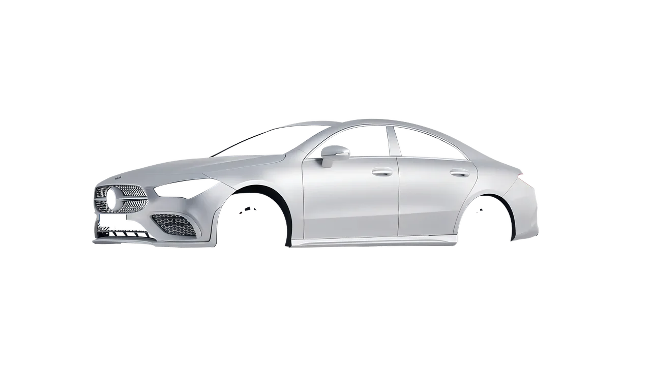 Mercedes-Benz CLA 250 Coupe 2020 wrapped in Matte Silver (3M M21), front three-quarter view