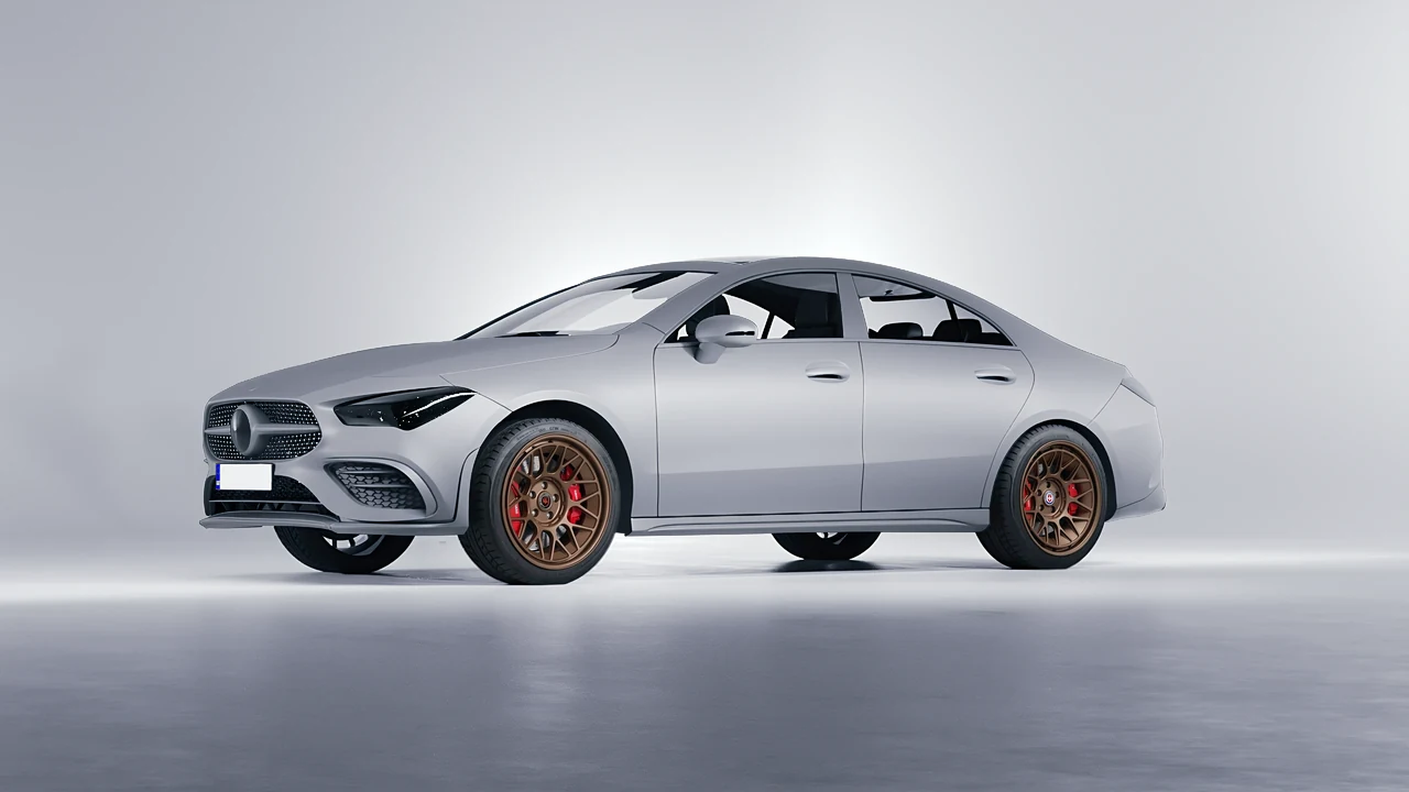Mercedes-Benz CLA 250 Coupe 2020 on HRE Performance Wheels 500-GTM forged wheels, front three-quarter view