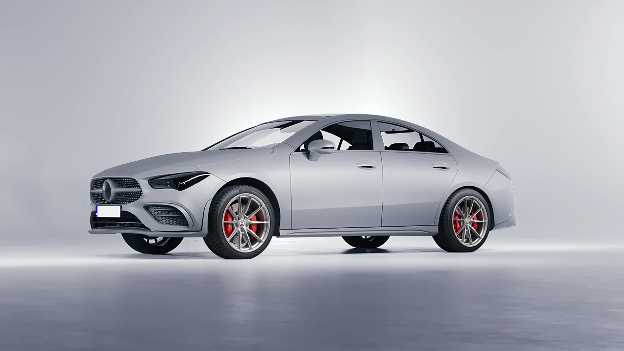 Mercedes-Benz CLA 250 Coupe 2020 on HRE Performance Wheels P104SC forged wheels, front three-quarter view