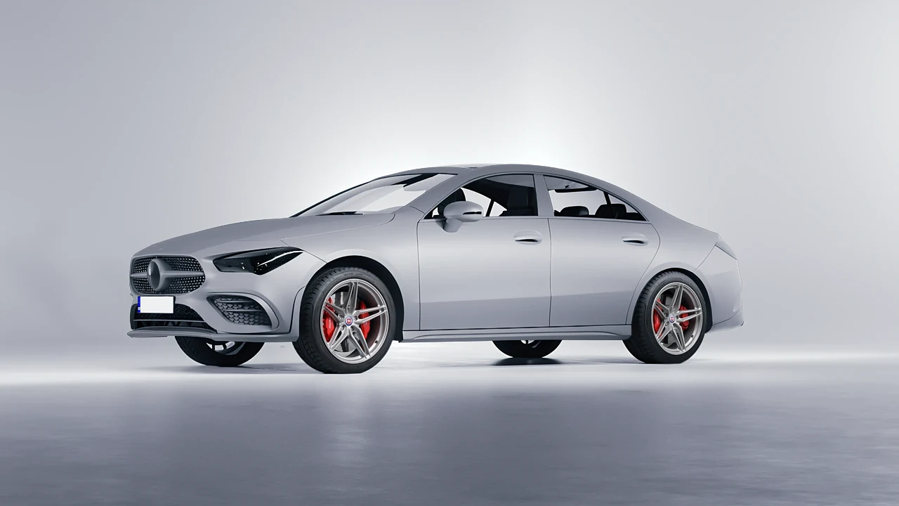 Mercedes-Benz CLA 250 Coupe 2020 on HRE Performance Wheels P107SC forged wheels, front three-quarter view