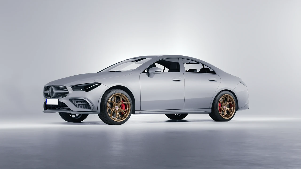 Mercedes-Benz CLA 250 Coupe 2020 on HRE Performance Wheels S111SC forged wheels, front three-quarter view