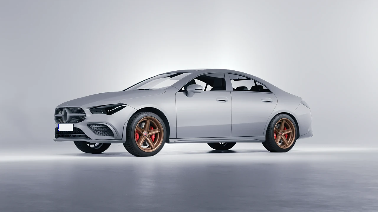 Mercedes-Benz CLA 250 Coupe 2020 on HRE Performance Wheels Tusk forged wheels, front three-quarter view