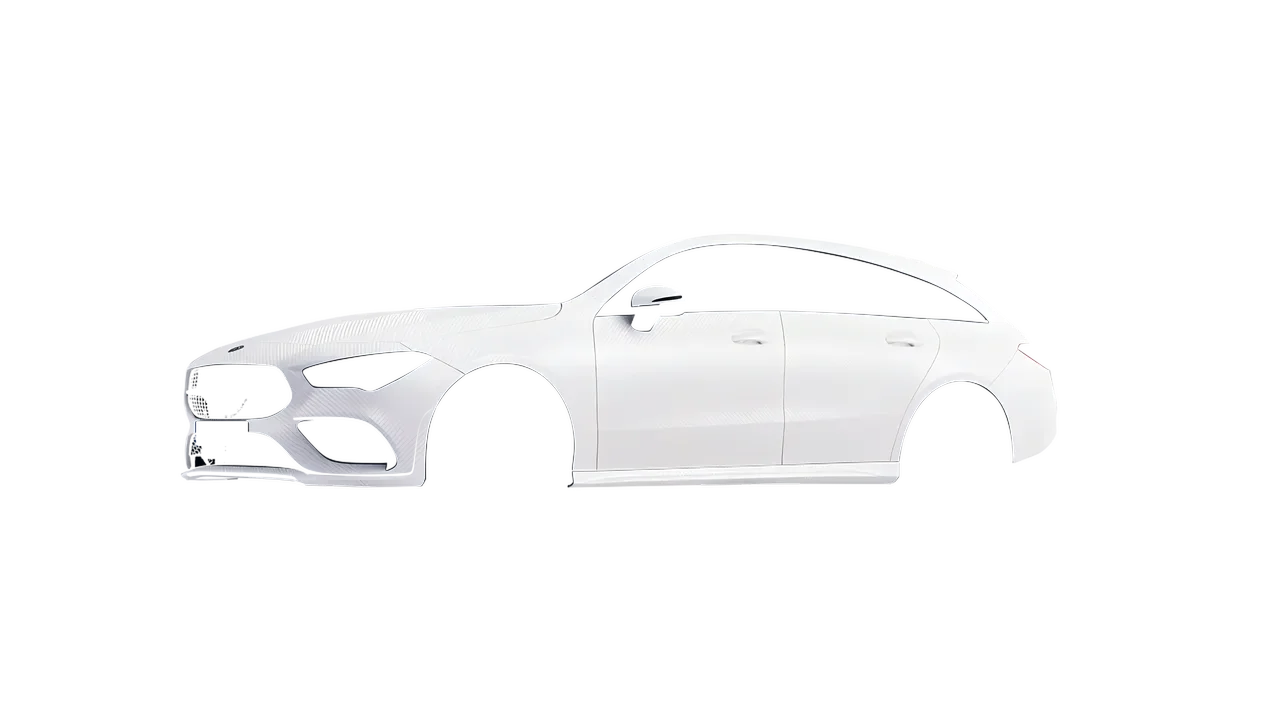 Mercedes-Benz CLA Shooting Brake 2020 wrapped in Carbon Fiber White (Avery Dennison SW900-115-X), front three-quarter view