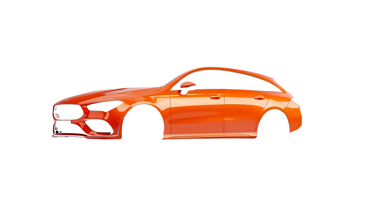 Mercedes-Benz CLA Shooting Brake 2020 wrapped in Fiery Orange (3M G364), front three-quarter view