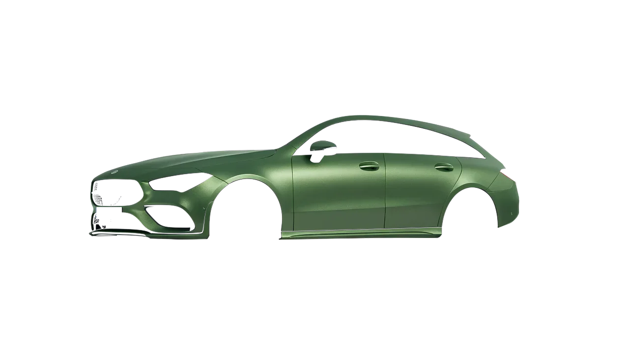 Mercedes-Benz CLA Shooting Brake 2020 wrapped in Apple Green (Avery Dennison SW900-745-M), front three-quarter view