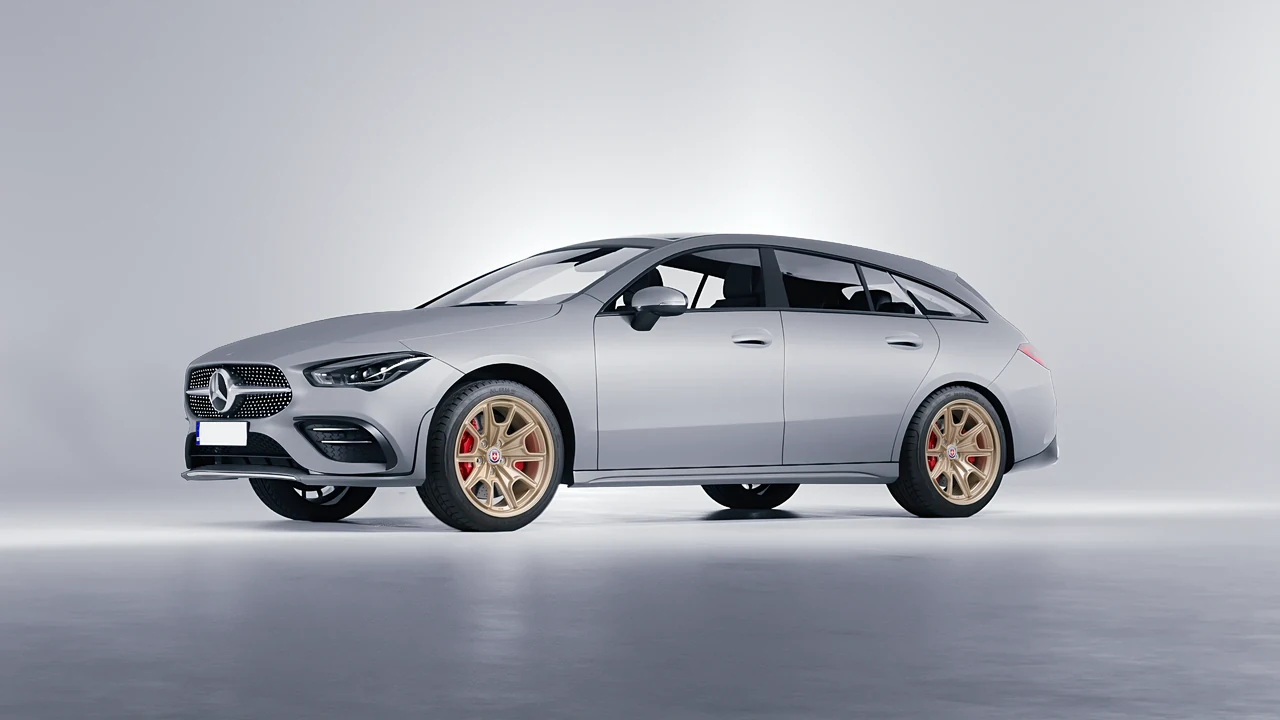 Mercedes-Benz CLA Shooting Brake 2020 on HRE Performance Wheels 427M forged wheels, front three-quarter view