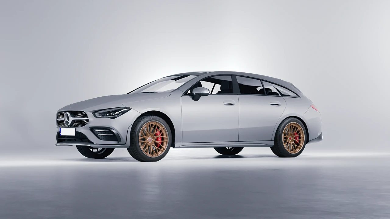 Mercedes-Benz CLA Shooting Brake 2020 on HRE Performance Wheels S200H forged wheels, front three-quarter view