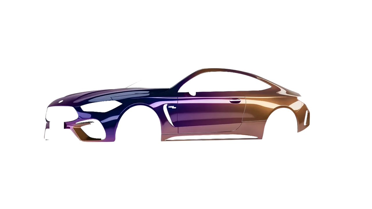 Mercedes-Benz CLE 53 AMG Coupe 2024 wrapped in Gloss Flip Deep Space (3M GP278), front three-quarter view