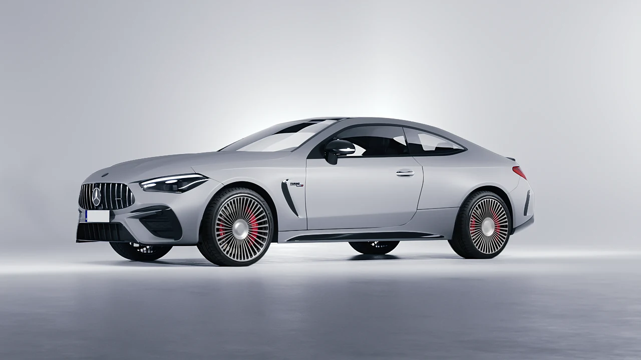 Mercedes-Benz CLE 53 AMG Coupe 2024 on RDB LA 50 forged wheels, front three-quarter view