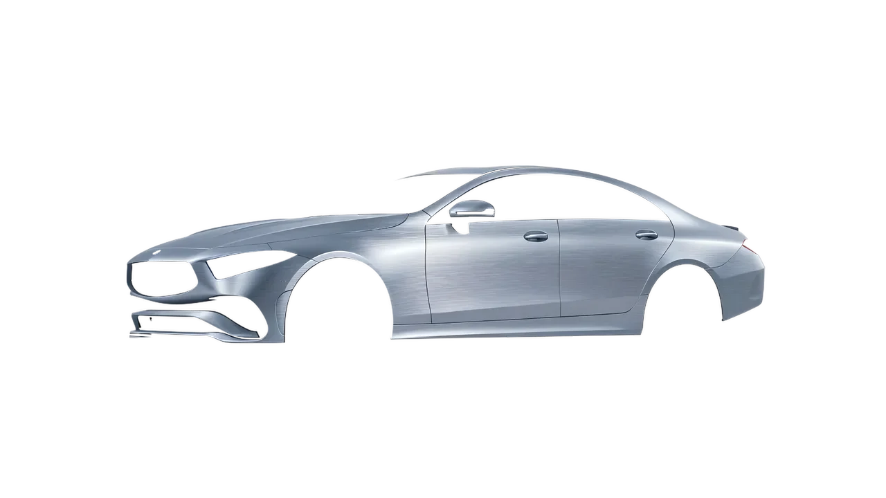 Mercedes-Benz CLS Class 2022 wrapped in Brushed Aluminum (Avery Dennison SW900-812-X), front three-quarter view