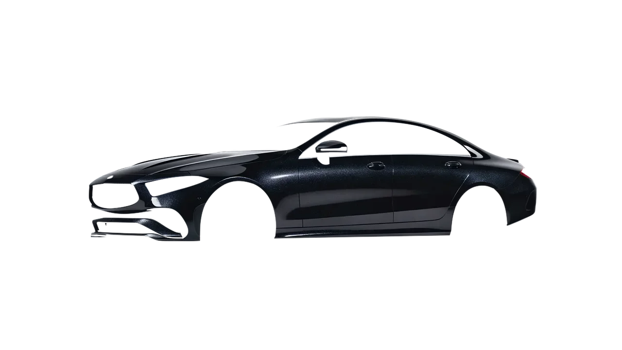 Mercedes-Benz CLS Class 2022 wrapped in Mystery Black (Avery Dennison SW900-184-M), front three-quarter view