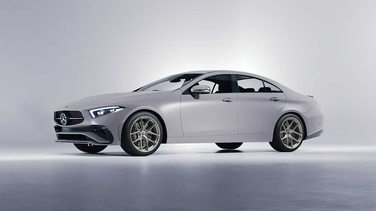 Mercedes-Benz CLS Class 2022 on HRE Performance Wheels P101SC forged wheels, front three-quarter view