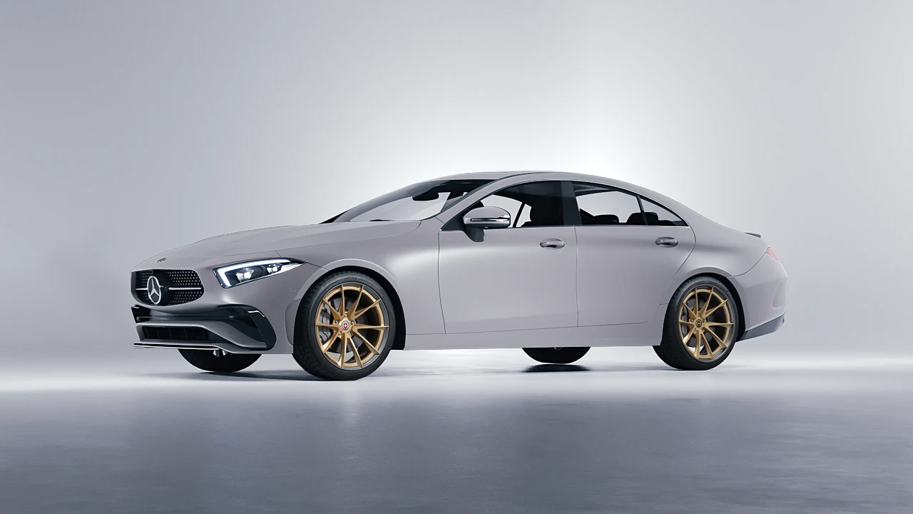 Mercedes-Benz CLS Class 2022 on HRE Performance Wheels S204H forged wheels, front three-quarter view