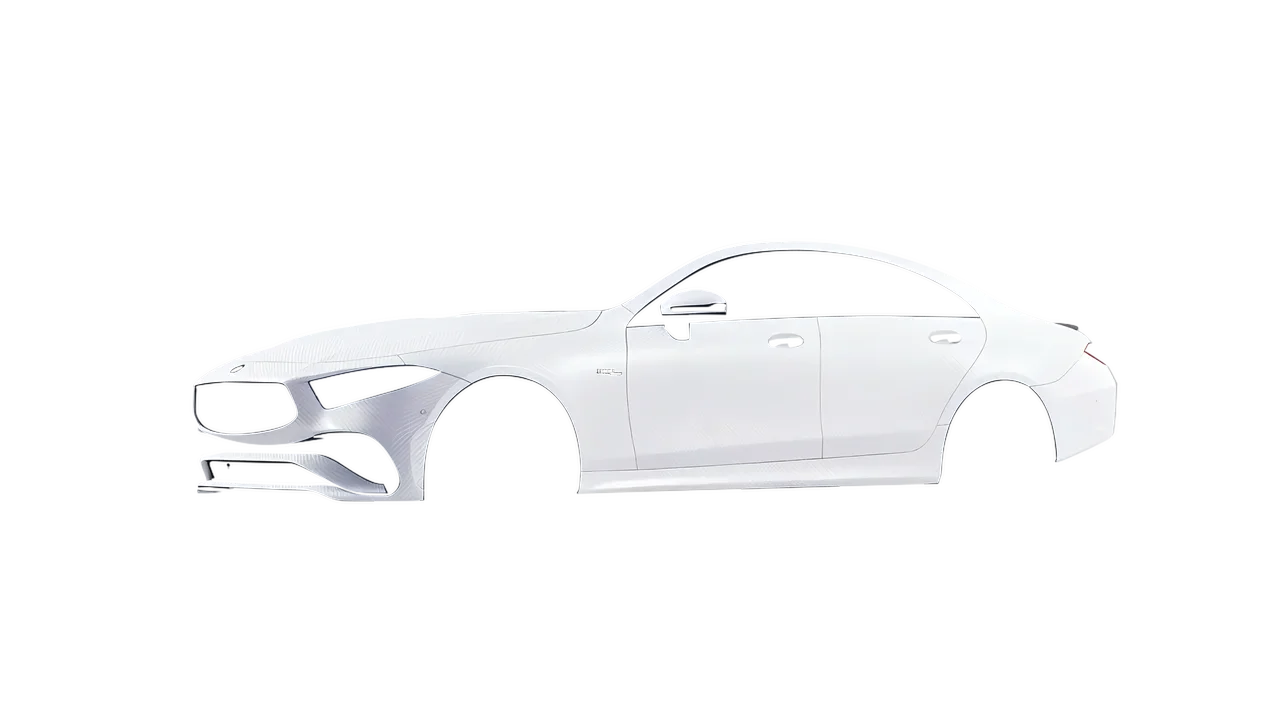 Mercedes-Benz CLS Class AMG 2022 wrapped in Carbon Fiber White (Avery Dennison SW900-115-X), front three-quarter view