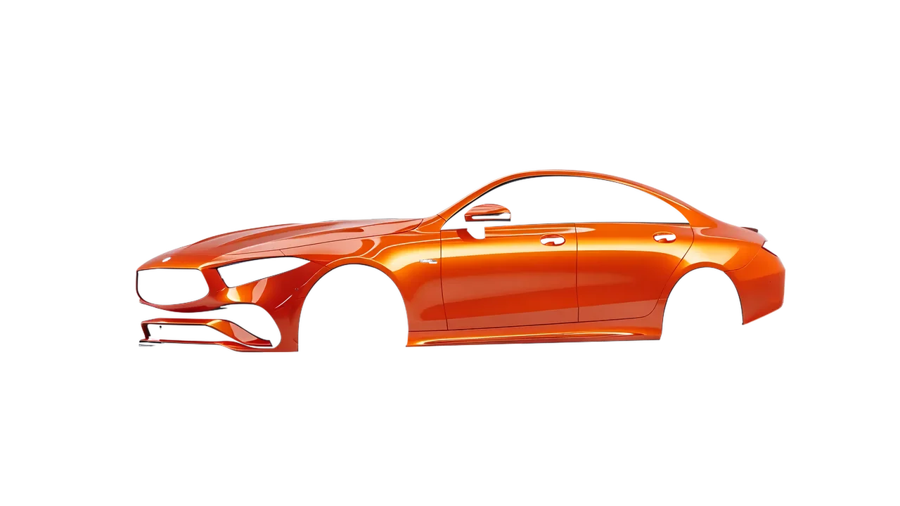 Mercedes-Benz CLS Class AMG 2022 wrapped in Fiery Orange (3M G364), front three-quarter view
