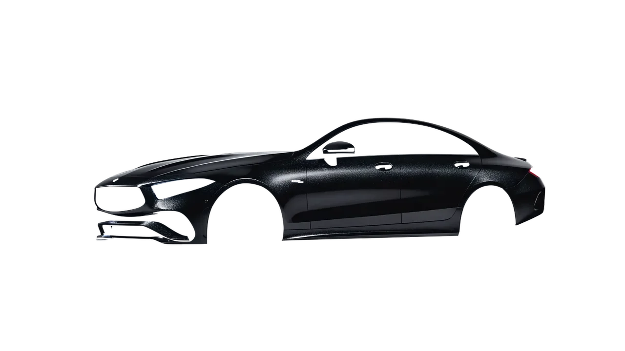 Mercedes-Benz CLS Class AMG 2022 wrapped in Mystery Black (Avery Dennison SW900-184-M), front three-quarter view