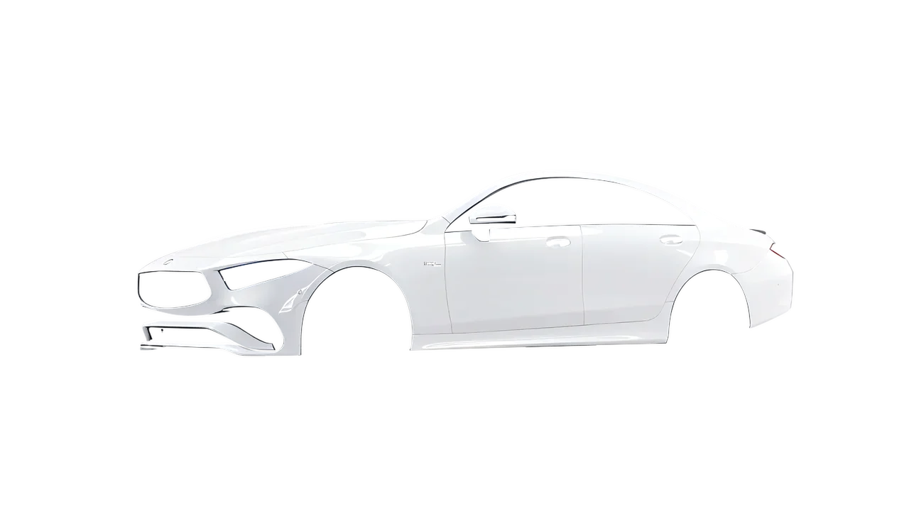 Mercedes-Benz CLS Class AMG 2022 wrapped in Gloss White (3M G10), front three-quarter view