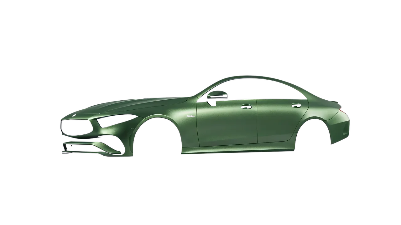 Mercedes-Benz CLS Class AMG 2022 wrapped in Apple Green (Avery Dennison SW900-745-M), front three-quarter view