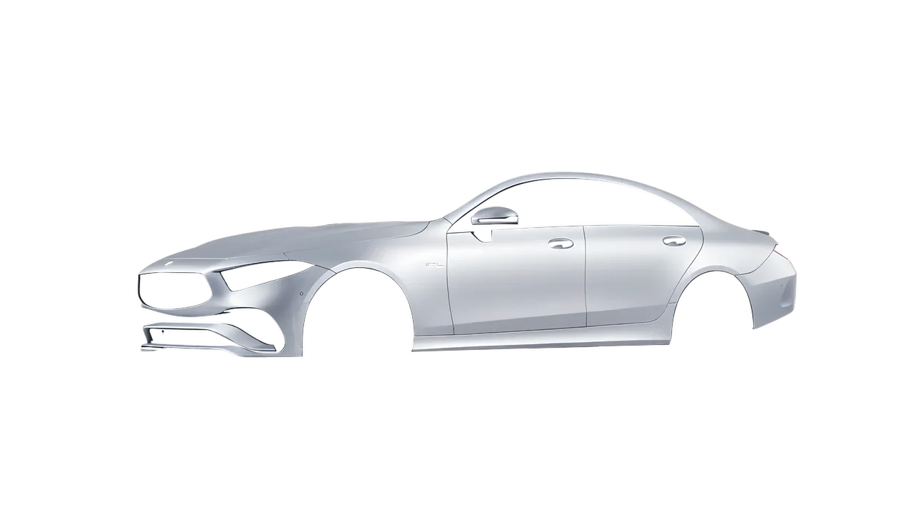 Mercedes-Benz CLS Class AMG 2022 wrapped in Matte Silver (3M M21), front three-quarter view