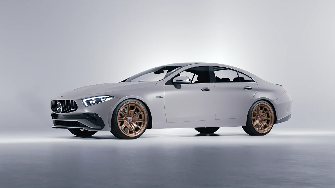 Mercedes-Benz CLS Class AMG 2022 on HRE Performance Wheels 427 forged wheels, front three-quarter view