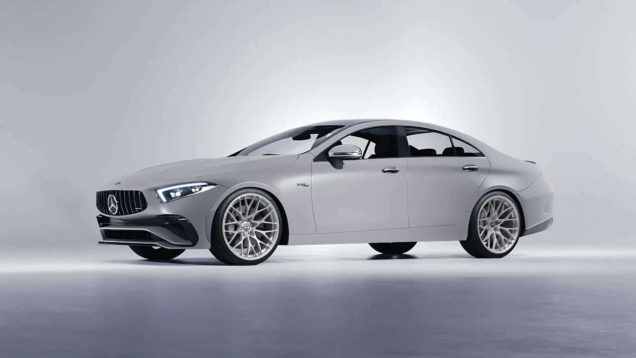 Mercedes-Benz CLS Class AMG 2022 on HRE Performance Wheels 520M forged wheels, front three-quarter view