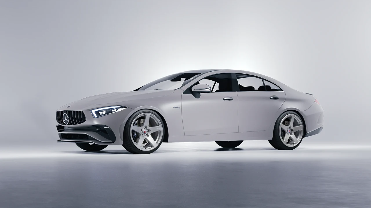 Mercedes-Benz CLS Class AMG 2022 on HRE Performance Wheels 527M forged wheels, front three-quarter view