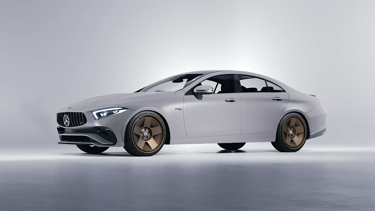 Mercedes-Benz CLS Class AMG 2022 on HRE Performance Wheels 555-GTM forged wheels, front three-quarter view
