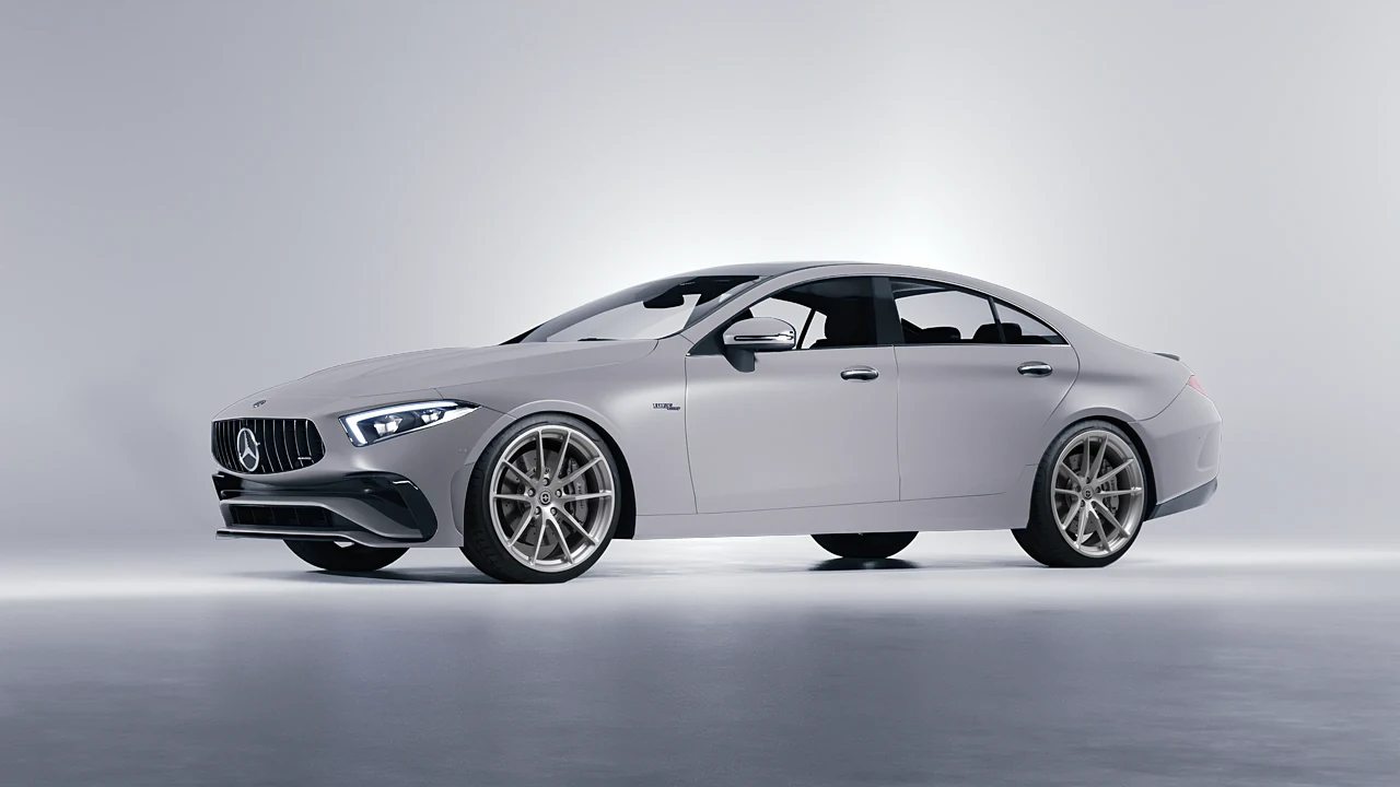 Mercedes-Benz CLS Class AMG 2022 on HRE Performance Wheels P104 forged wheels, front three-quarter view