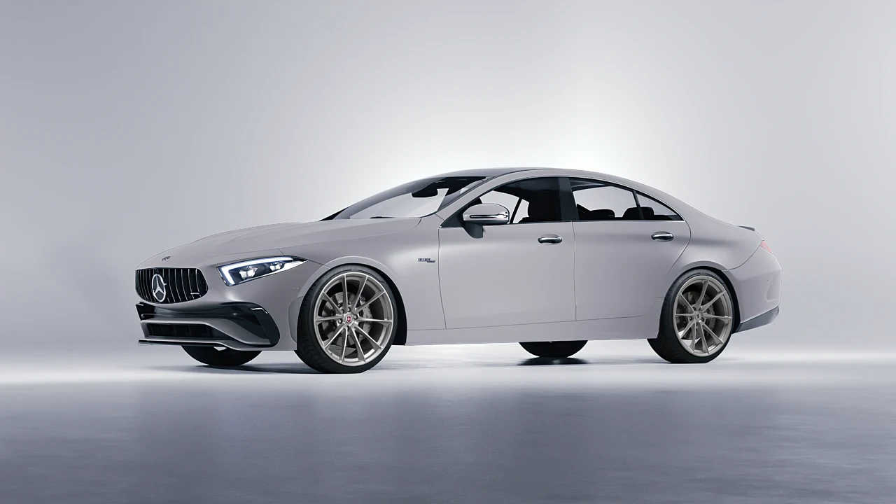 Mercedes-Benz CLS Class AMG 2022 on HRE Performance Wheels P204 forged wheels, front three-quarter view