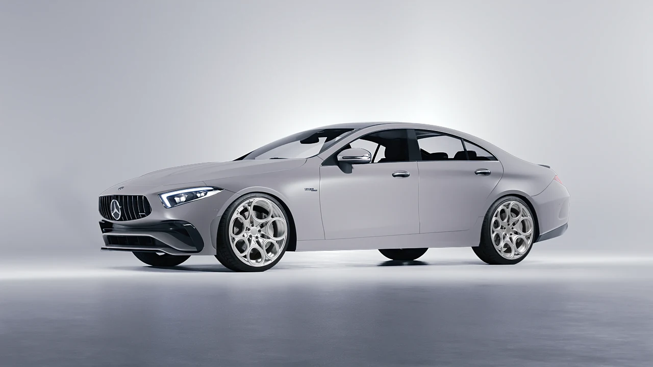Mercedes-Benz CLS Class AMG 2022 on RDB LA Revolver forged wheels, front three-quarter view