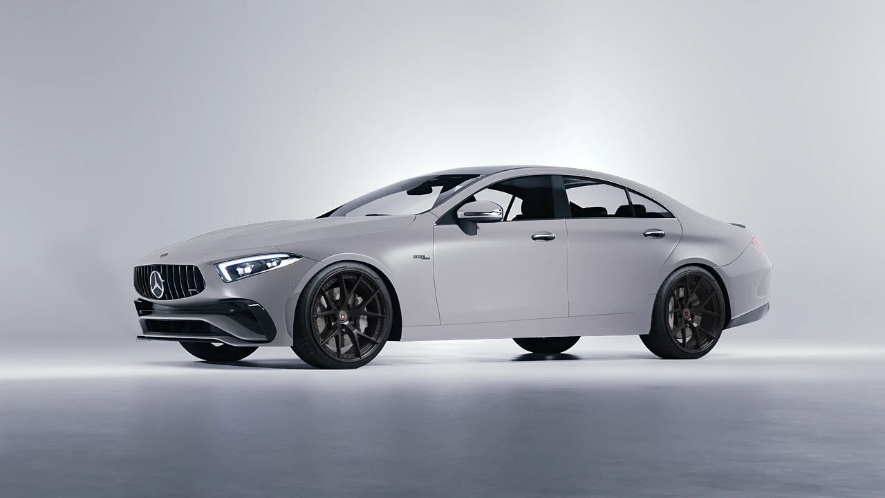 Mercedes-Benz CLS Class AMG 2022 on HRE Performance Wheels S101 forged wheels, front three-quarter view
