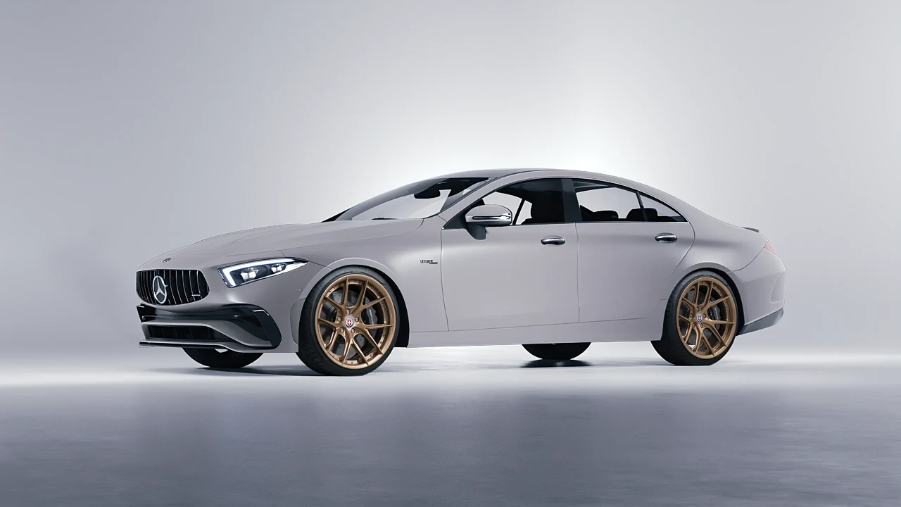 Mercedes-Benz CLS Class AMG 2022 on HRE Performance Wheels S101SC forged wheels, front three-quarter view