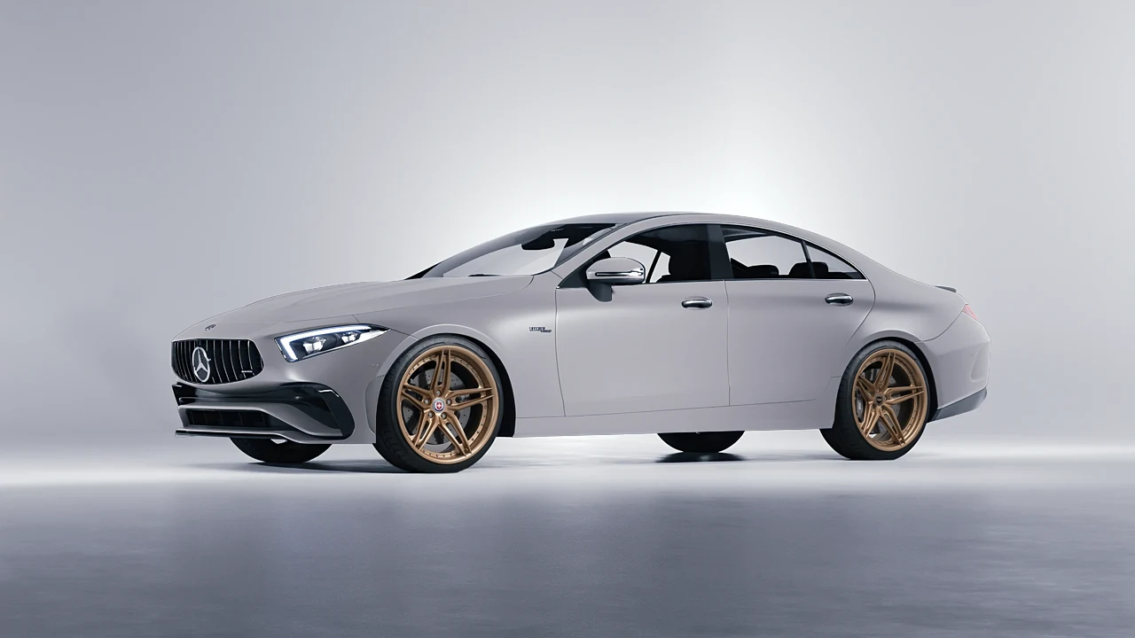 Mercedes-Benz CLS Class AMG 2022 on HRE Performance Wheels S107SC forged wheels, front three-quarter view