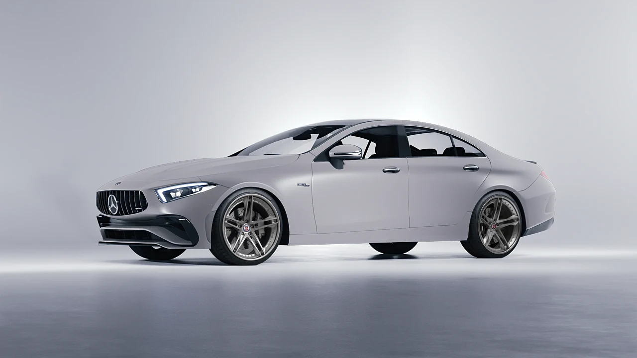 Mercedes-Benz CLS Class AMG 2022 on HRE Performance Wheels S207 forged wheels, front three-quarter view