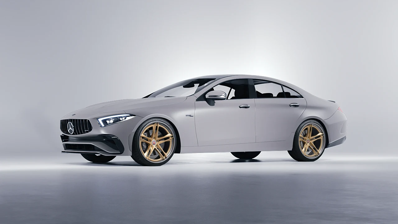 Mercedes-Benz CLS Class AMG 2022 on HRE Performance Wheels S207H forged wheels, front three-quarter view