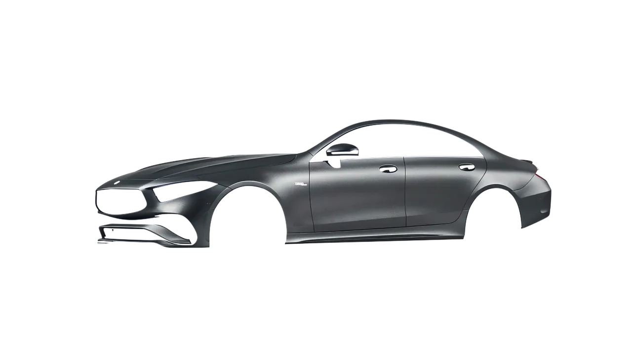 Mercedes-Benz CLS Class AMG 2022 wrapped in Black Rock Grey (Avery Dennison SW900-823-M), front three-quarter view