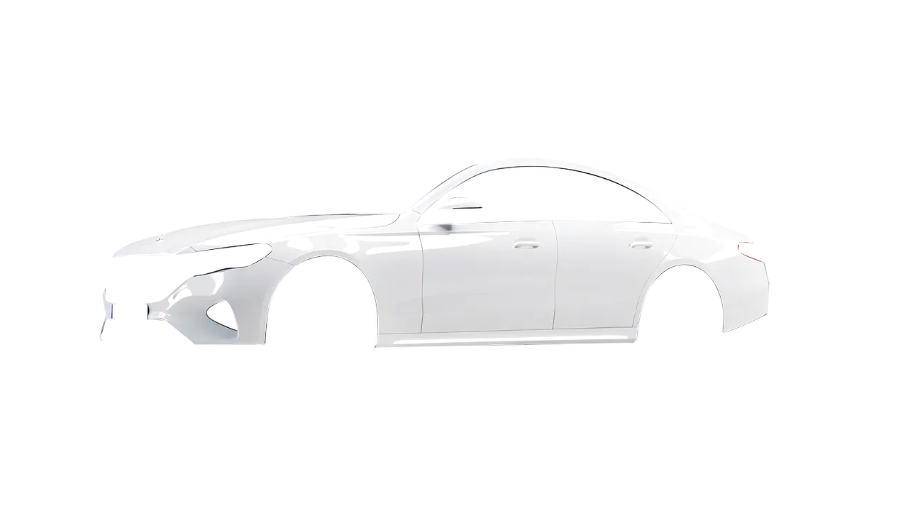 Mercedes-Benz E-Class 2023 wrapped in Gloss White (3M G10), front three-quarter view