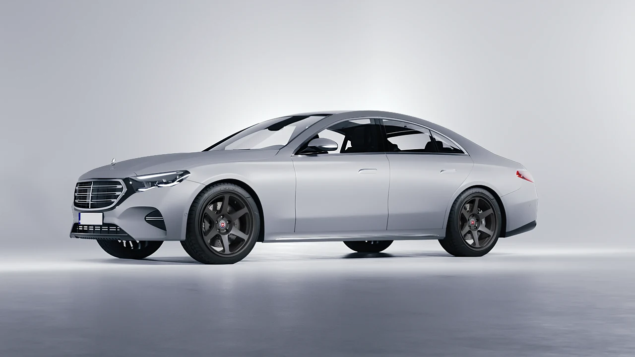 Mercedes-Benz E-Class 2023 on HRE Performance Wheels 306-GT forged wheels, front three-quarter view