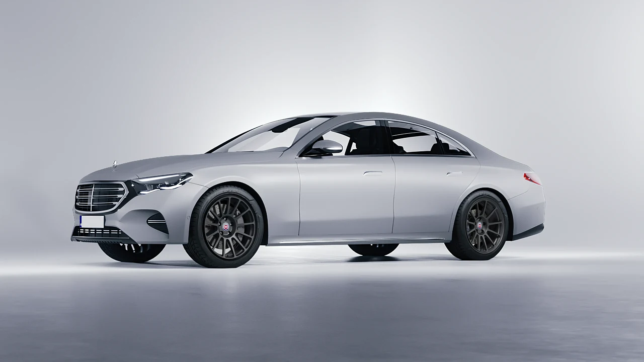 Mercedes-Benz E-Class 2023 on HRE Performance Wheels 313-GT forged wheels, front three-quarter view