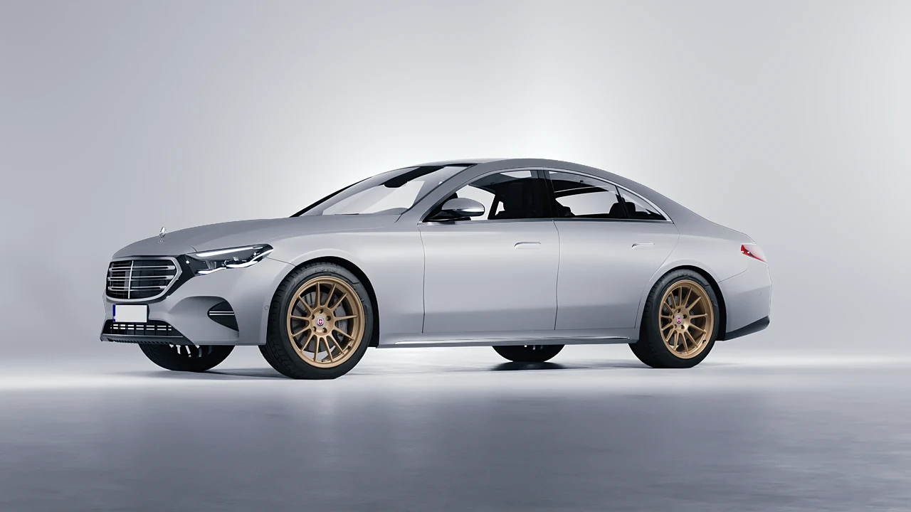 Mercedes-Benz E-Class 2023 on HRE Performance Wheels 313-GTS forged wheels, front three-quarter view