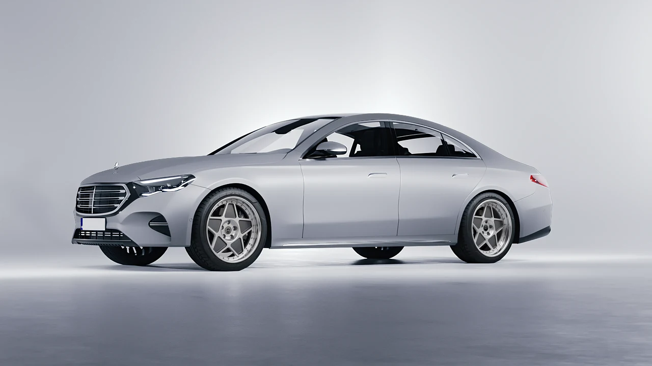 Mercedes-Benz E-Class 2023 on HRE Performance Wheels 505 forged wheels, front three-quarter view