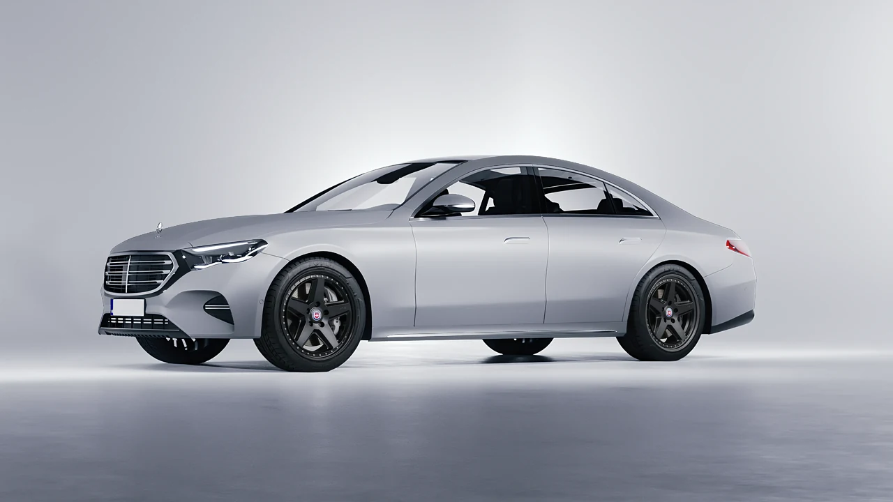 Mercedes-Benz E-Class 2023 on HRE Performance Wheels 517 forged wheels, front three-quarter view